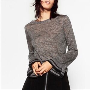 Zara marled bell sleeve sweater